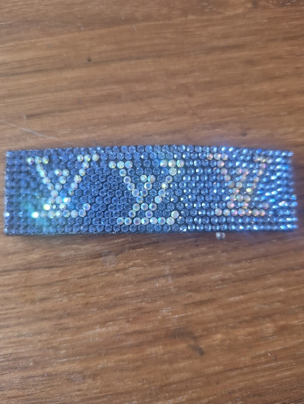 Blue Crystal Logo Barrette Hair Clip